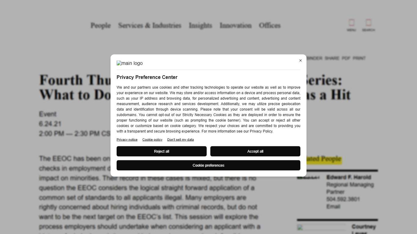 Fourth Thursday Advanced HR Webinar Series: What to Do When a Background Check Has a Hit Fisher Phillips